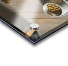 Brown Yorkshire Terrier Puppy With Overturned Food Bowl Acrylic print