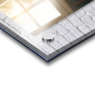 Golden Retriever Puppy Discovers Empty Food Bowl Acrylic print