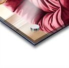 Tiny Chihuahua Puppy Discovers Giant Dog Bed Acrylic print