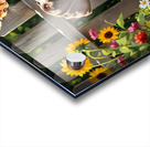 German Shorthaired Pointer Puppy Meets Garden Cat Acrylic print