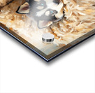 Little Husky Puppy Discovers Giant Cozy Dog Bed Acrylic print