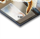 Golden Retriever Puppy Discovers Empty Food Bowl Acrylic print