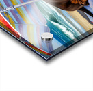 Proud Dachshund Puppy Shows Off Completed Sandcastle Acrylic print