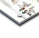 Puppy Watches His New Duck Friends Swimming Peacefully Acrylic print