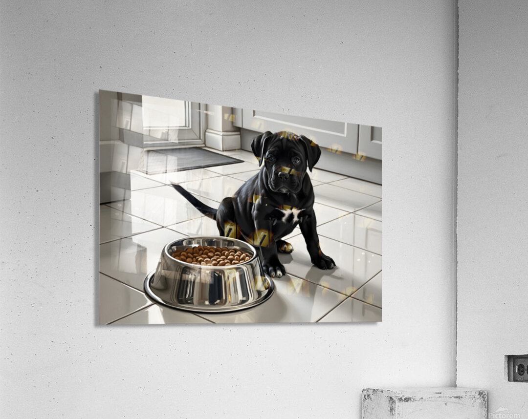 Cane Corso Puppy Discovers Dinner Time Acrylic Print