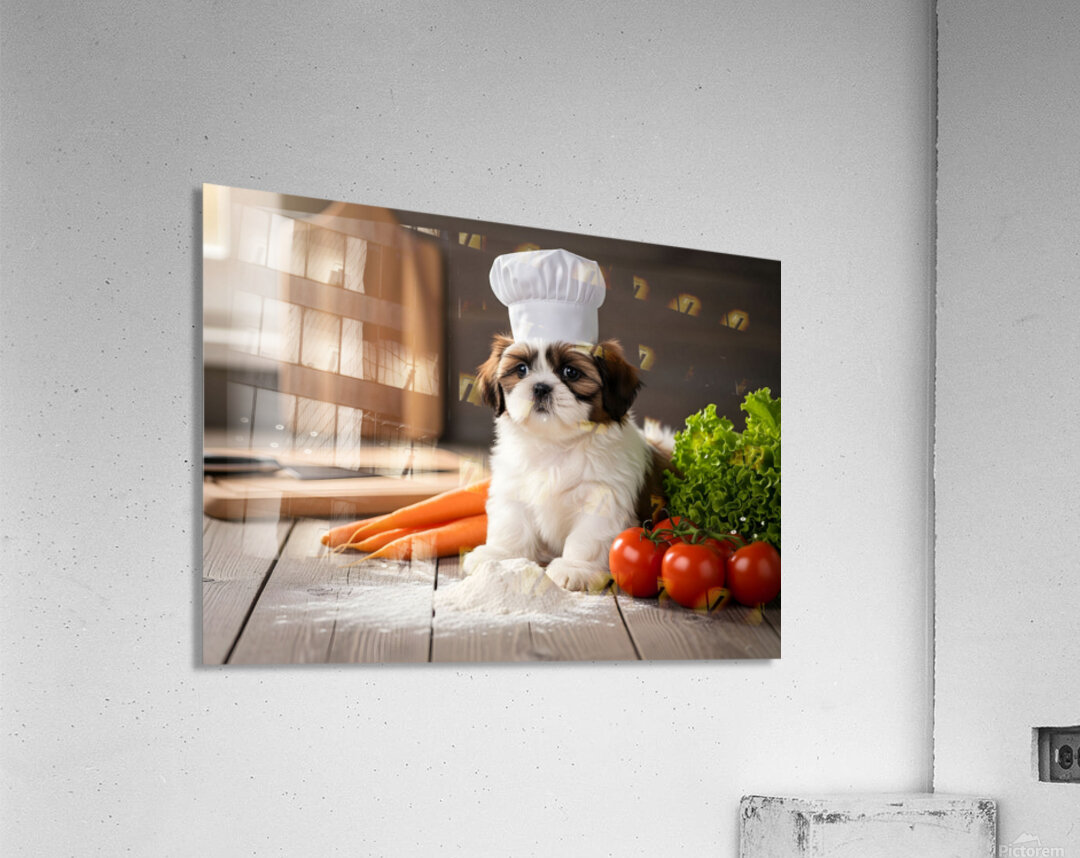 Shih Tzu Puppy Chef Ready To Cook Acrylic Print