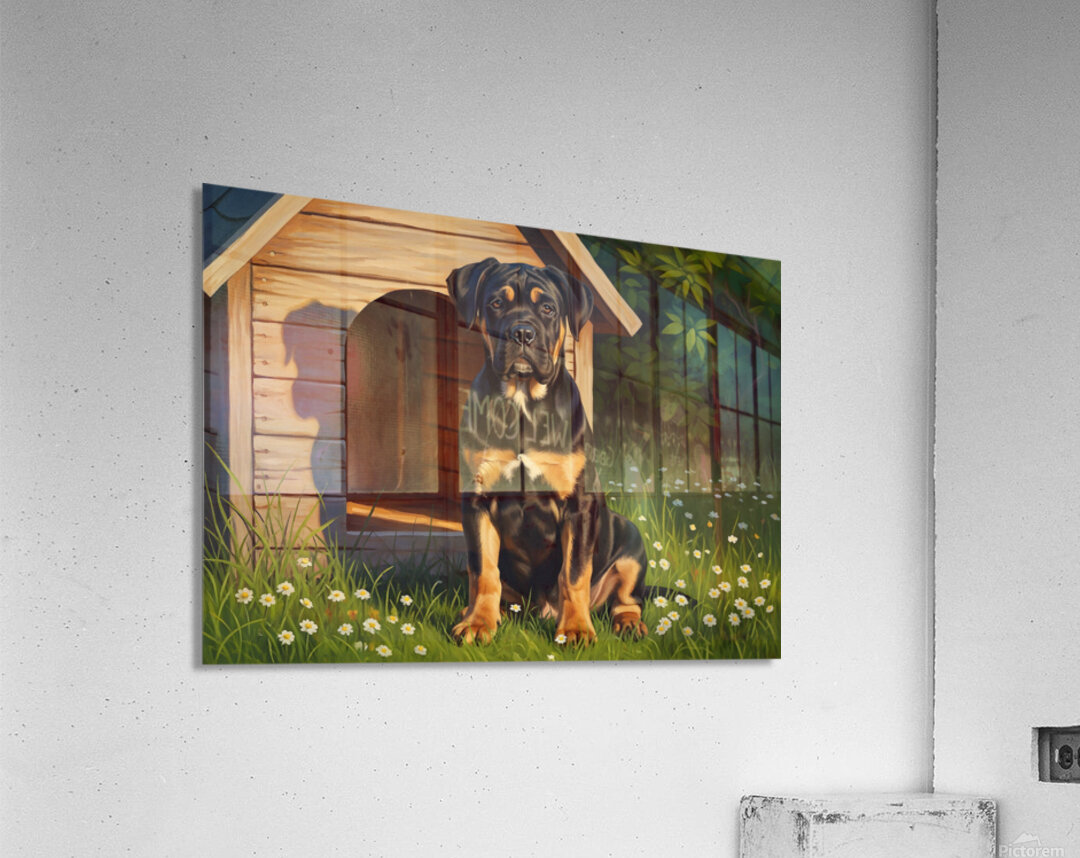 Confident Cane Corso Puppy Guards His Territory Acrylic Print