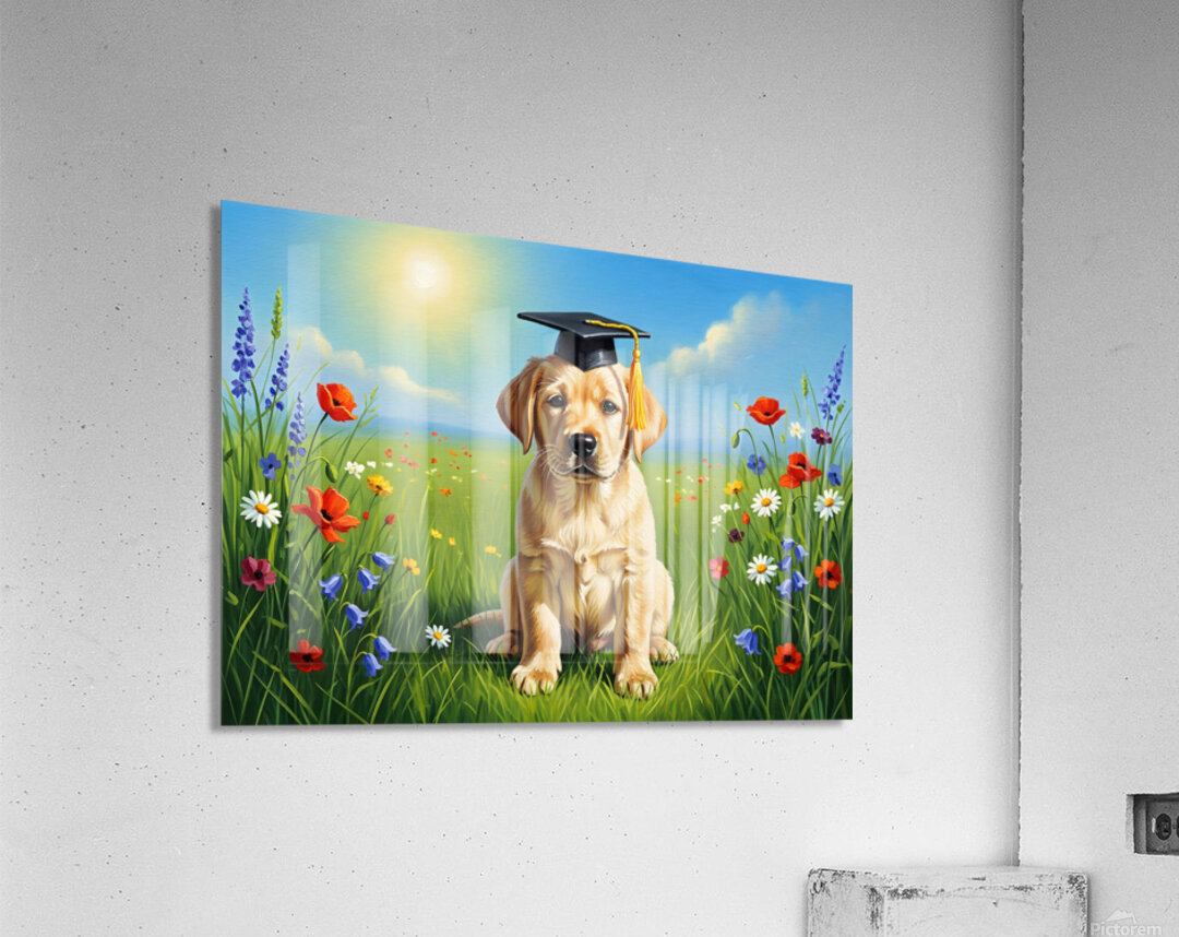 Labrador Puppys Big Graduation Day Acrylic Print
