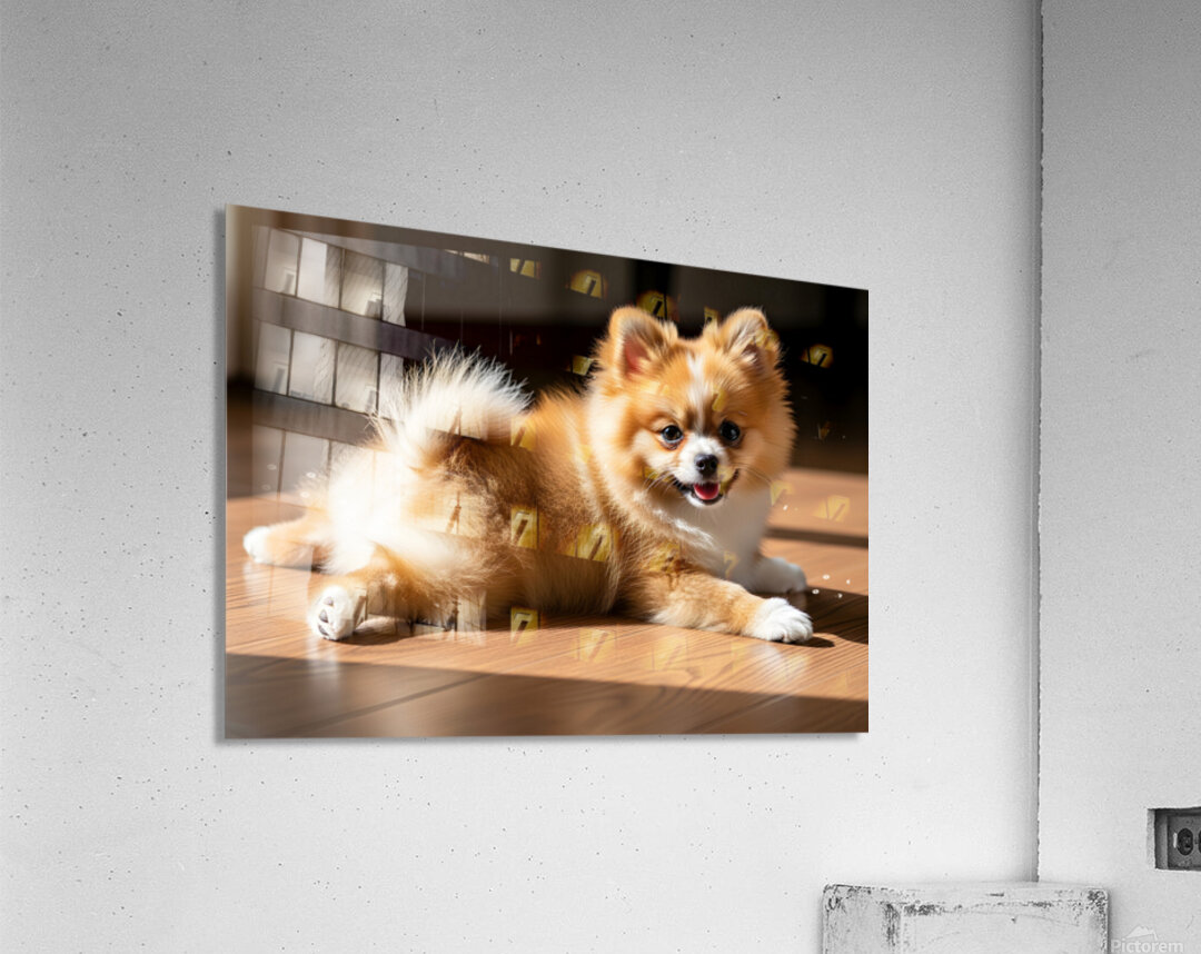 Pomeranian Puppy Returns To Beloved Sploot Position Acrylic Print