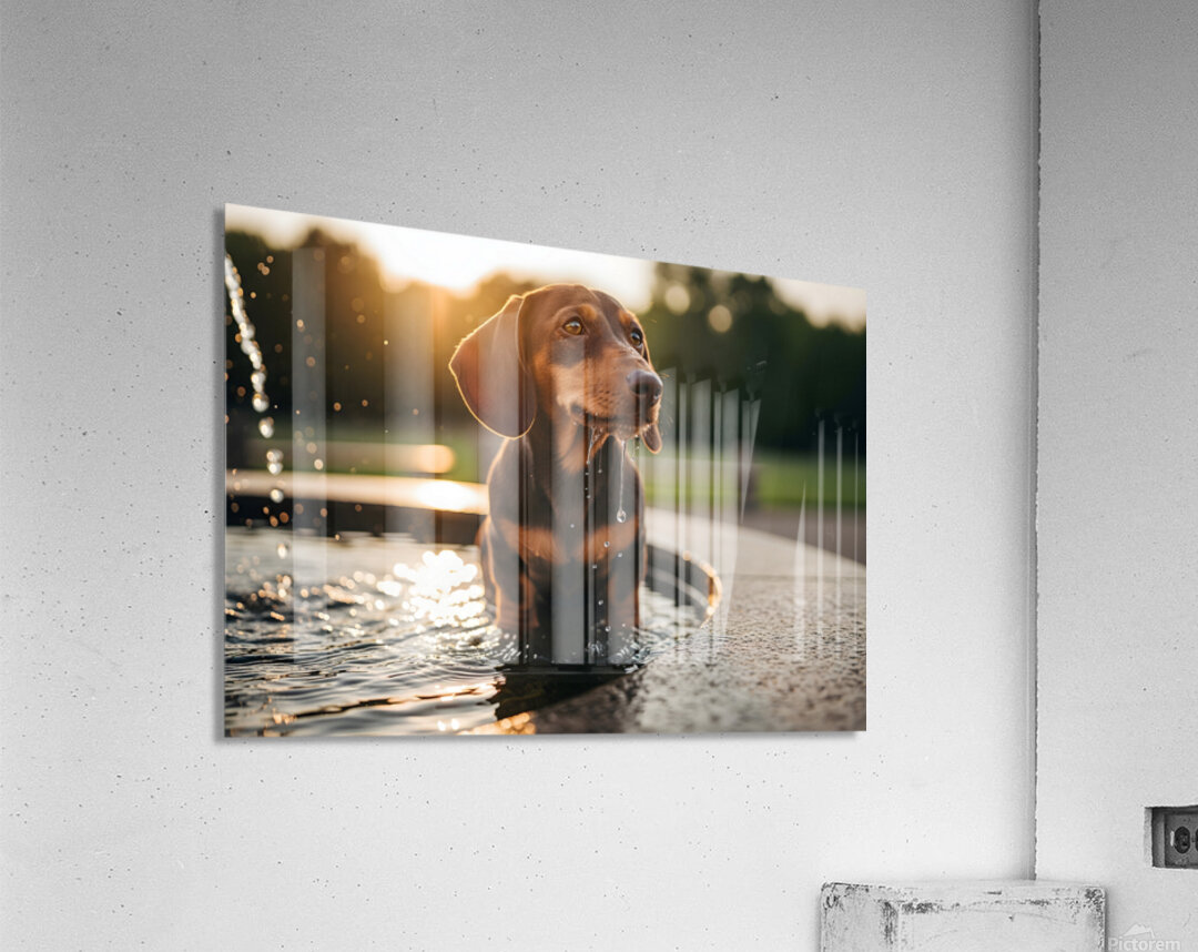 Happy Puppy After Drinking Water Acrylic Print