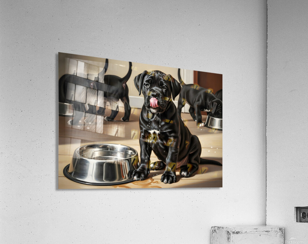Satisfied Cane Corso Puppy After Drinking Water Acrylic Print