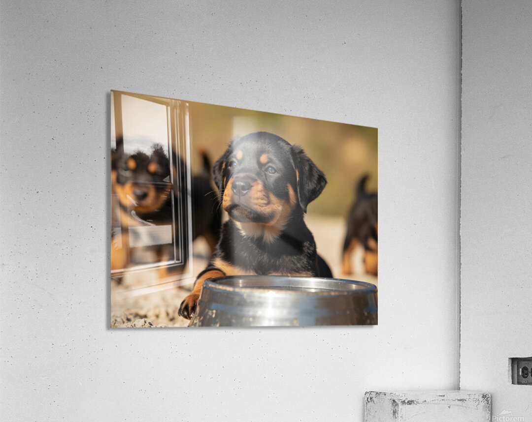 Rottweiler Puppy Feels Refreshed And Happy Acrylic Print
