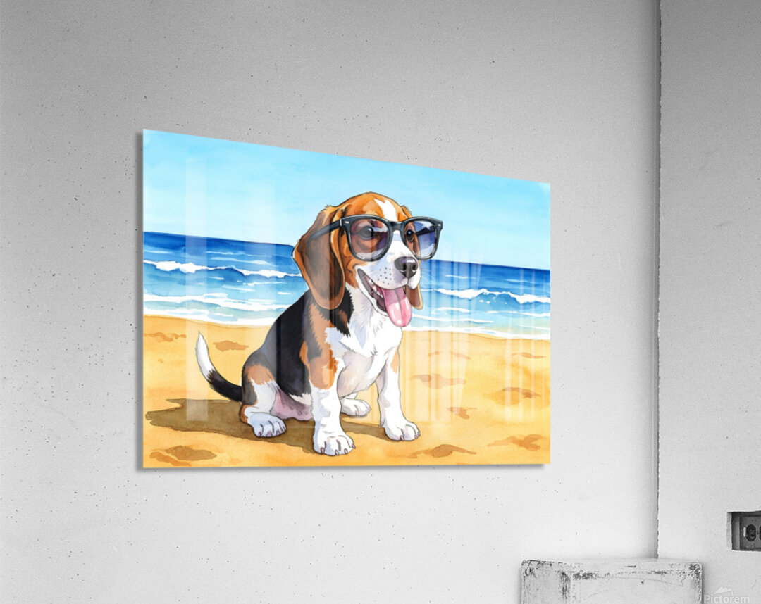 Beagle Puppy Gets Ready For Beach Adventure Acrylic Print