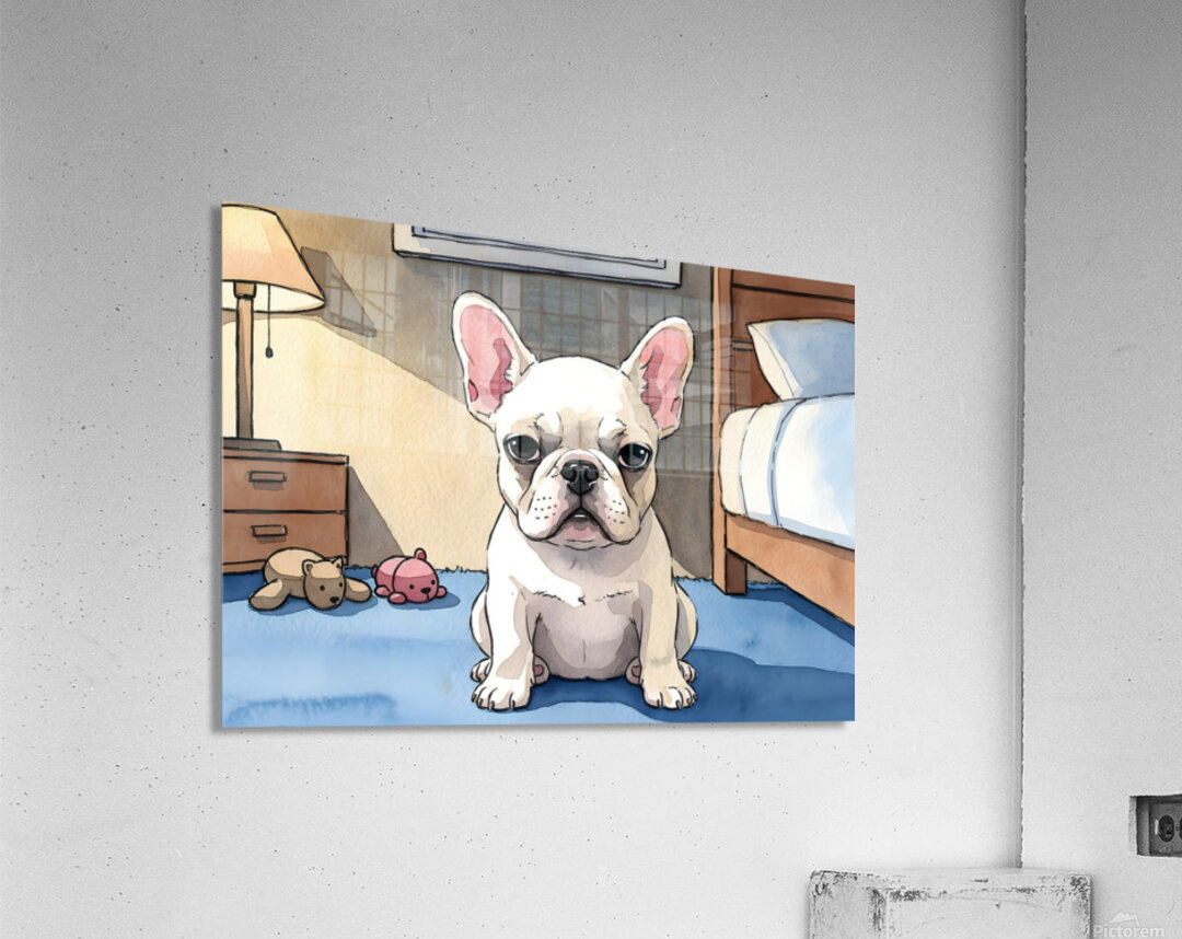 French Bulldog Puppy Getting Sleepy At Bedtime Acrylic Print