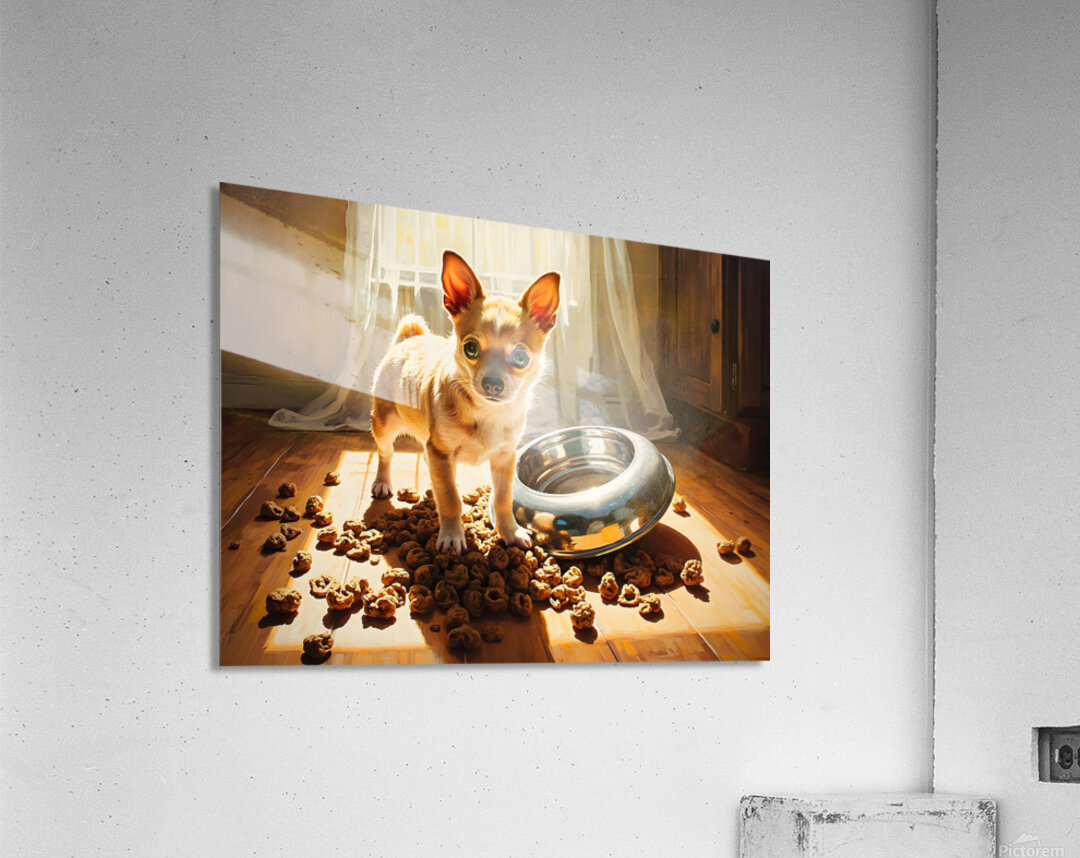 Guilty Chihuahua Puppy After Food Mess Acrylic Print