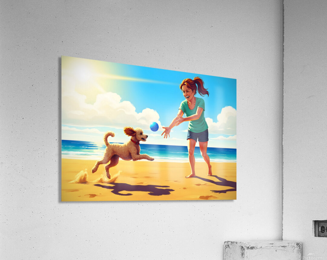 Poodle Puppy Discovers The Sandbox Adventure Acrylic Print