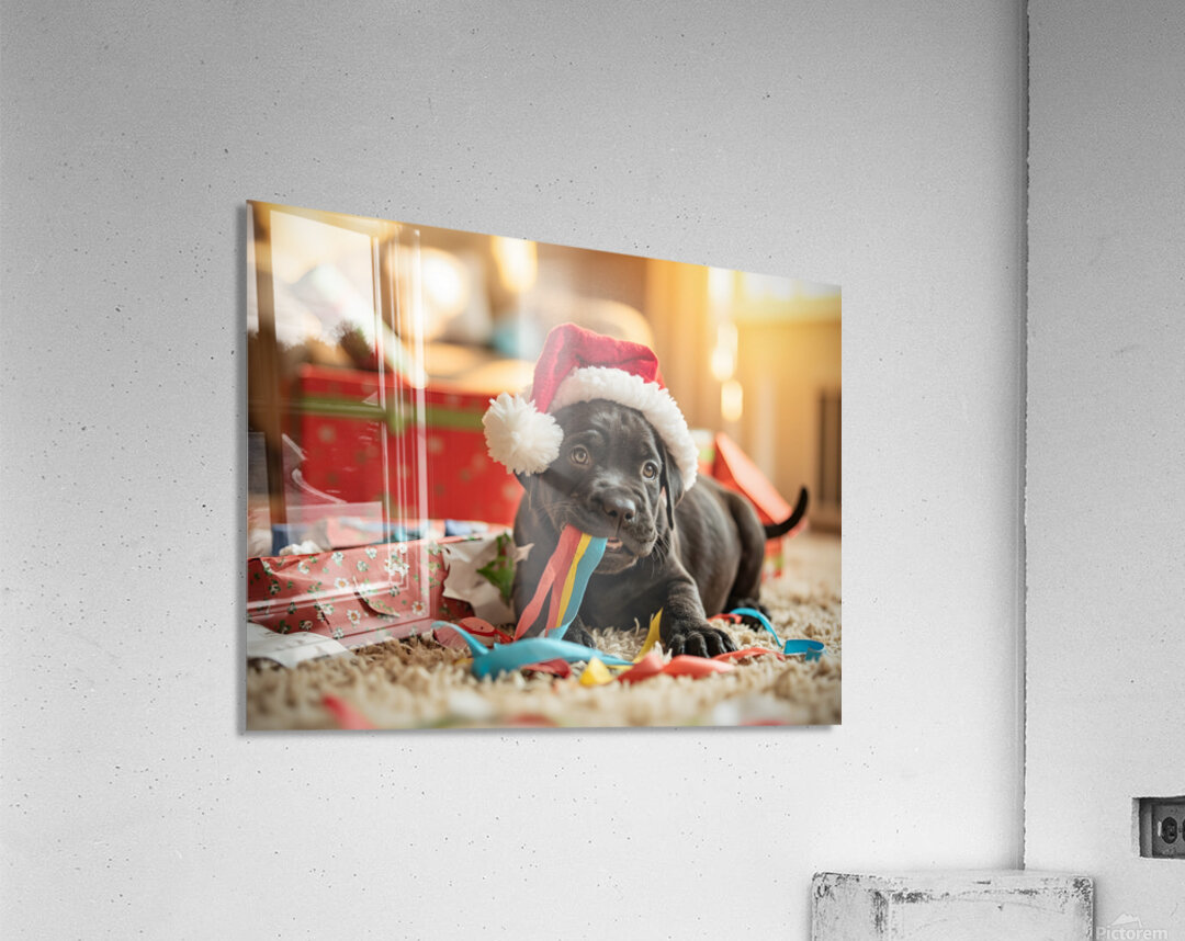 Cane Corso Puppys First Christmas Morning Discovery Acrylic Print