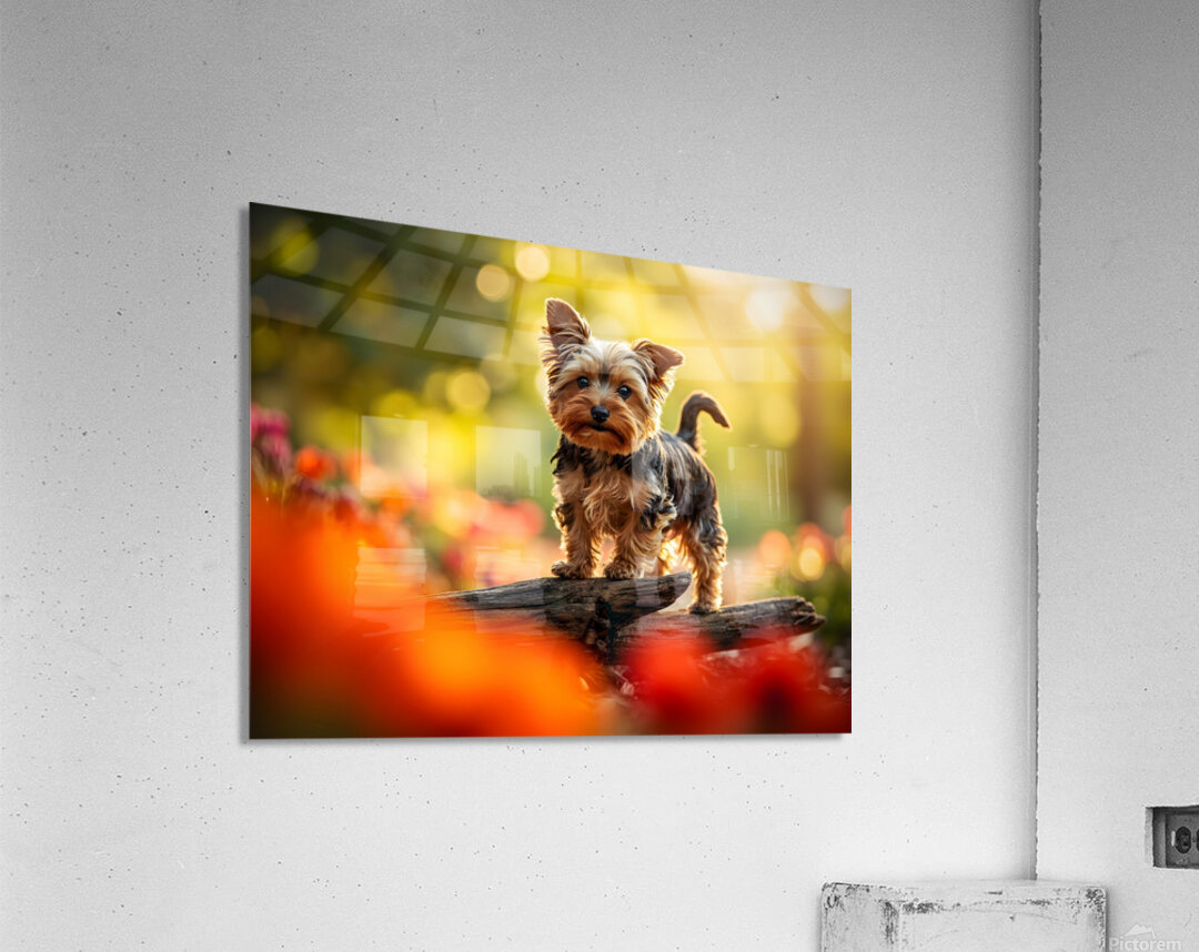 Yorkshire Terrier Puppy Naps After Stick Adventure Acrylic Print