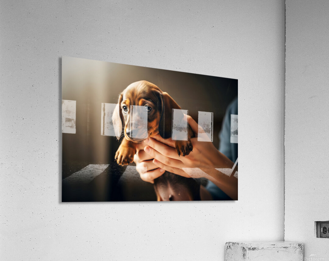 Dachshund Puppy Arrives At The Veterinary Clinic Acrylic Print