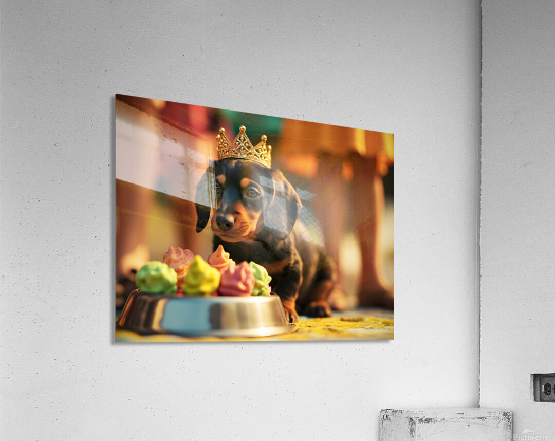 Tired Birthday Puppy Rests After Party Fun Acrylic Print