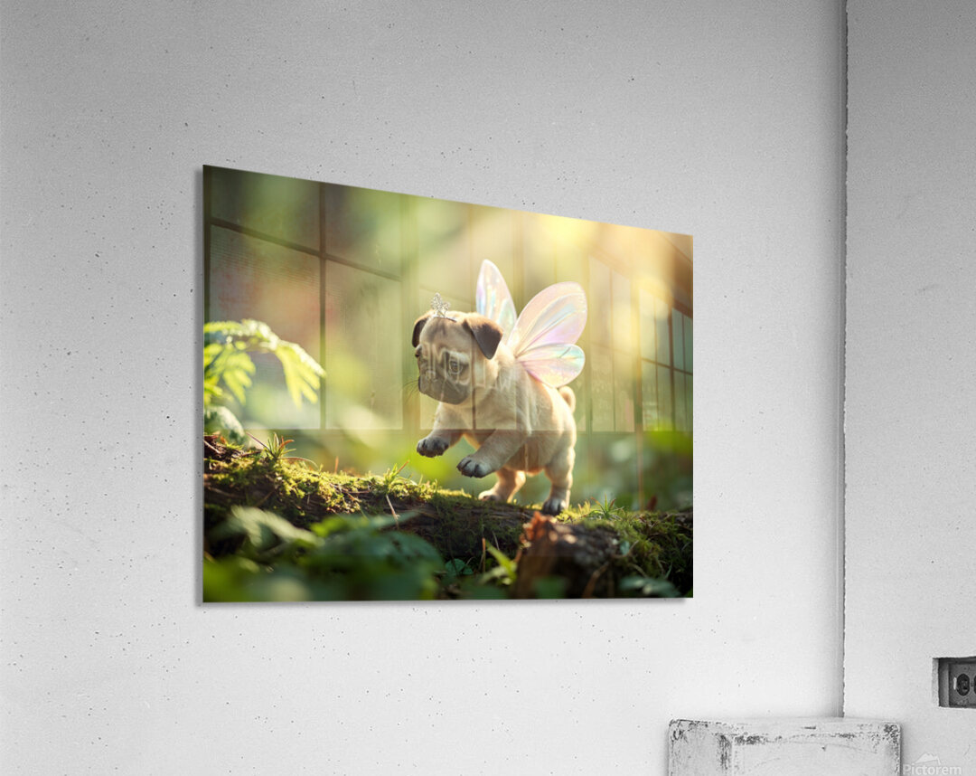 Pug Puppys Magical Garden Adventure Begins Acrylic Print