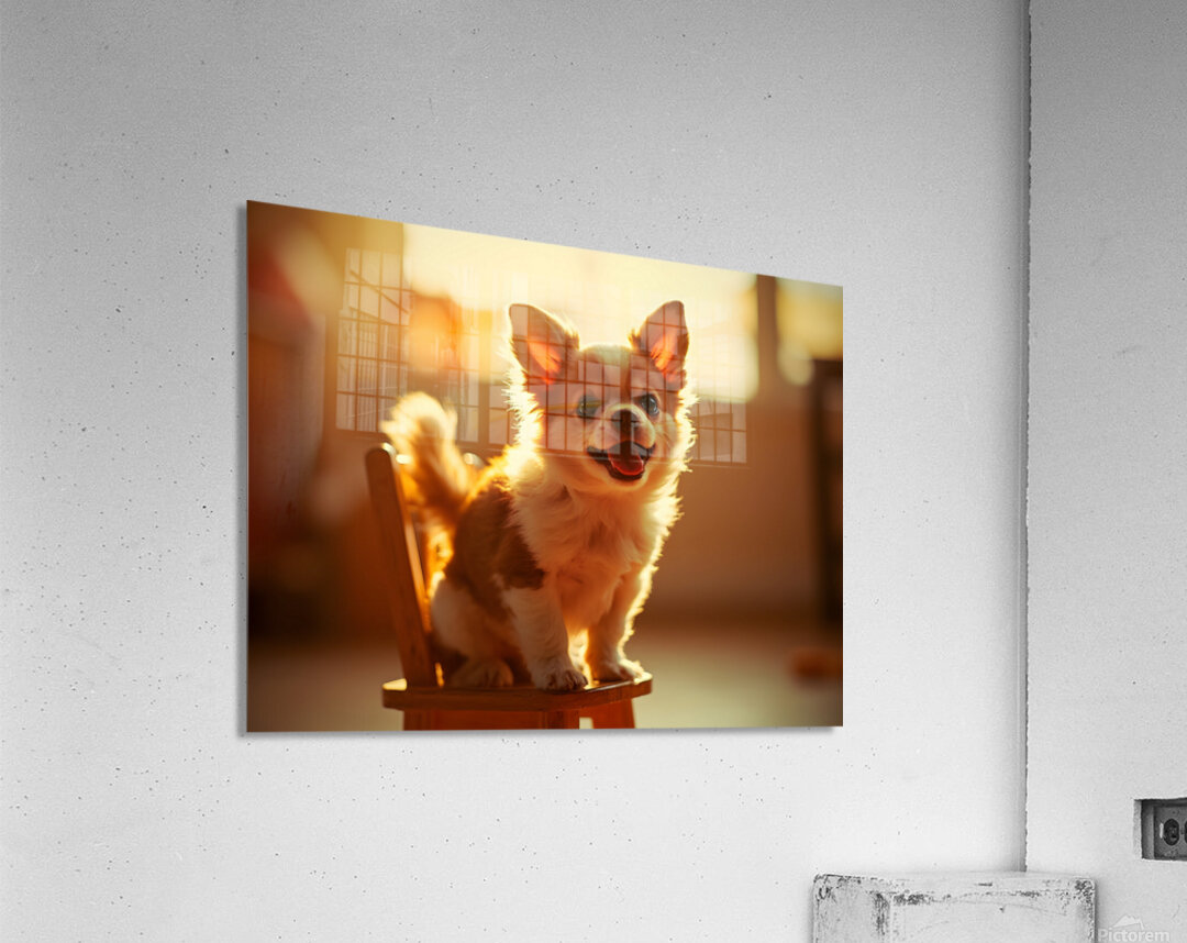 Chihuahua Puppy Discovers The Perfect Rocking Chair Acrylic Print