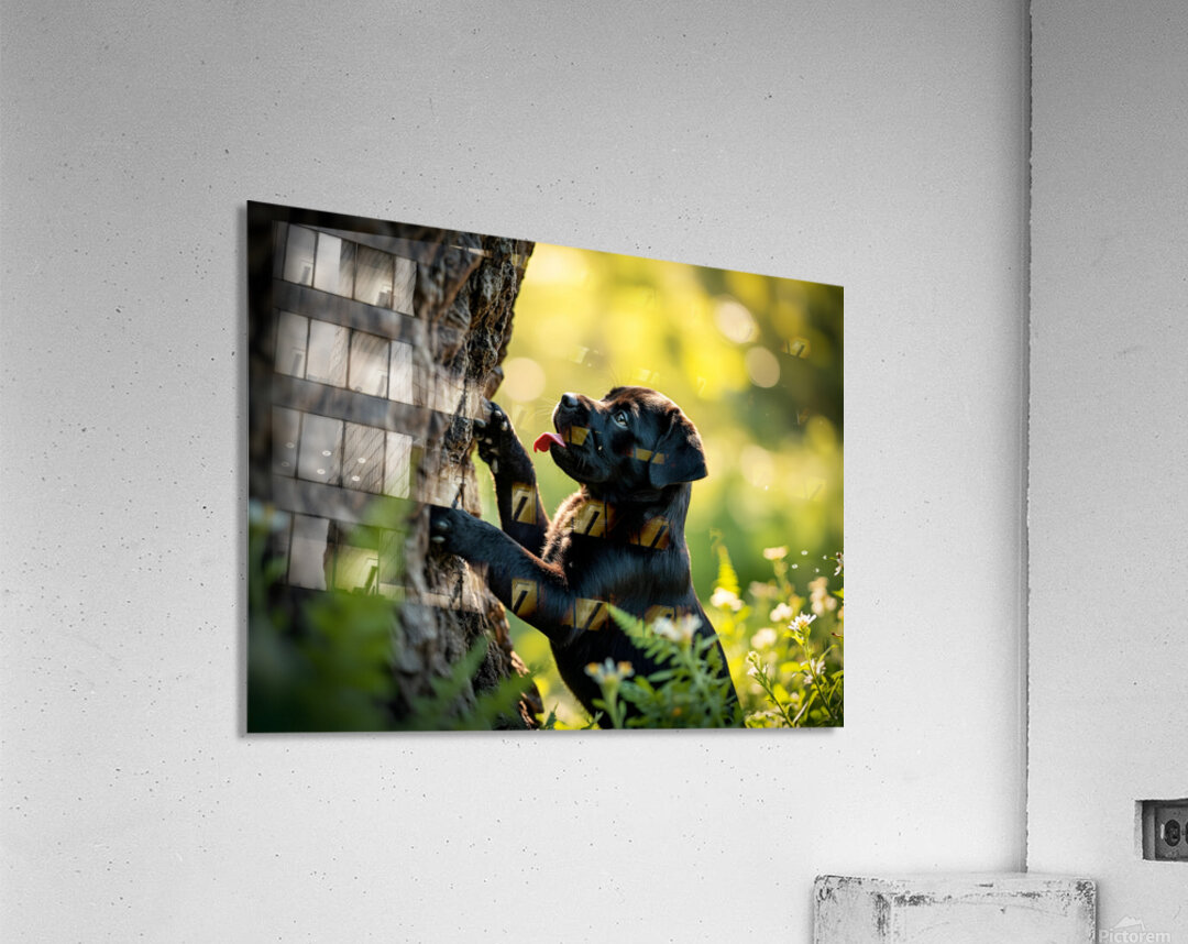 Cane Corso Puppy Spots Squirrel At Tree Base Acrylic Print
