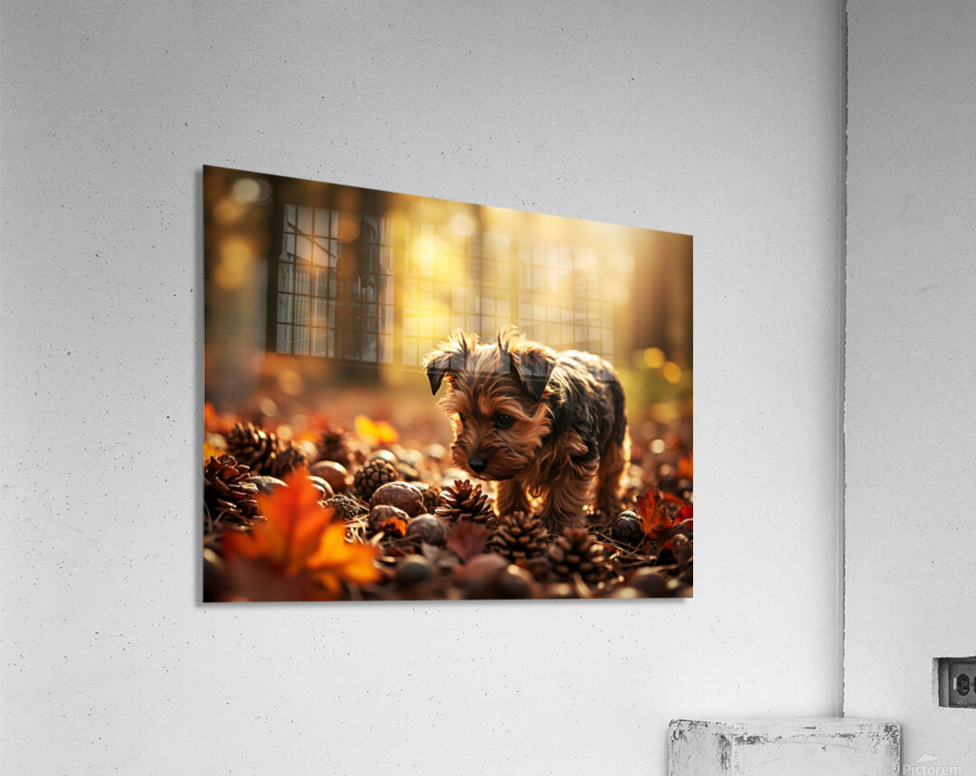 Yorkshire Terrier Puppy Discovers Cinnamon Sticks Acrylic Print