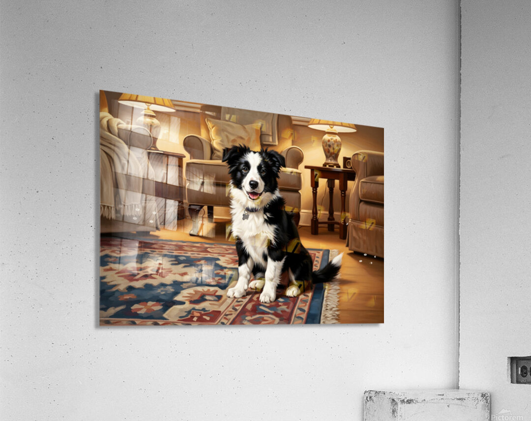 Vigilant Puppy Guards Hidden Toy Location Acrylic Print