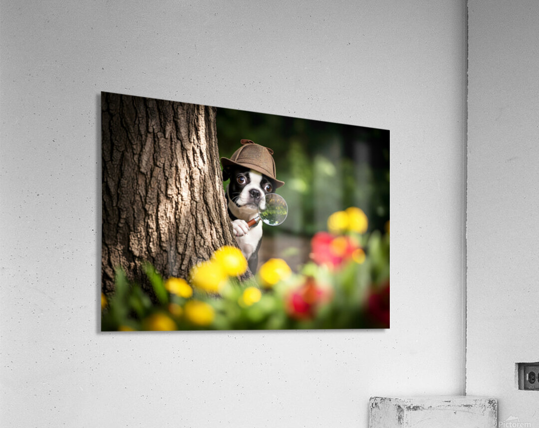 Detective Puppy Solves Case And Finds New Garden Friend Acrylic Print