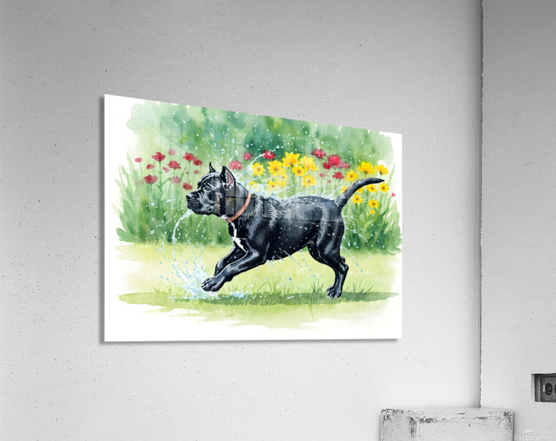 Content Cane Corso Puppy Rests After Rain Play Acrylic Print