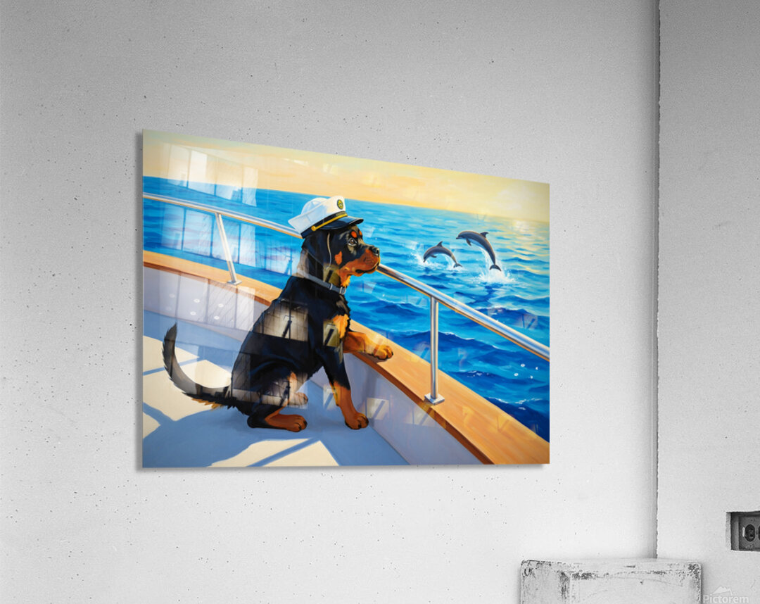 Rottweiler Puppy Ready For Maritime Adventure Acrylic Print