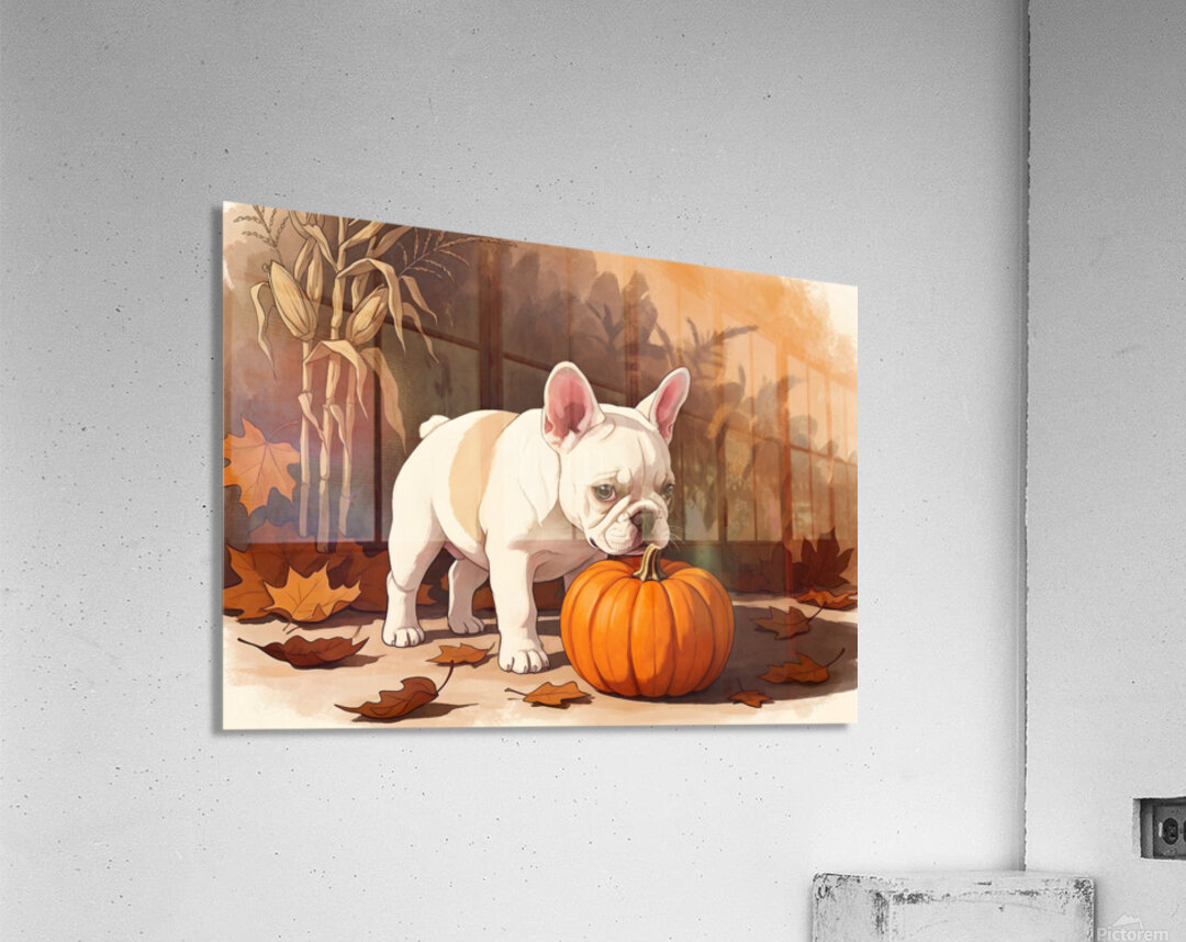 French Bulldog Puppy Discovers Autumn Pumpkin Patch Acrylic Print