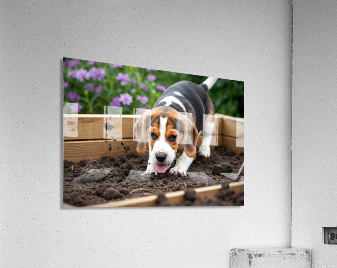Beagle Puppy Enjoys Digging Success Acrylic Print