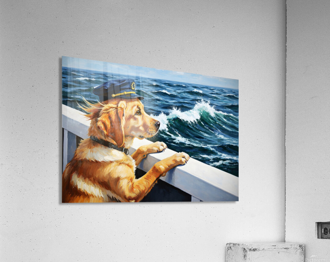 Puppys First Boat Adventure Begins Acrylic Print