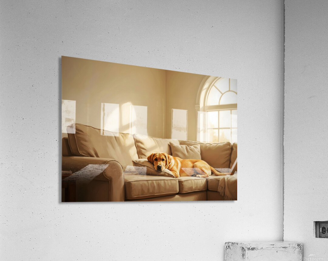 Sleepy Labrador Puppy Naps During Television Show Acrylic Print