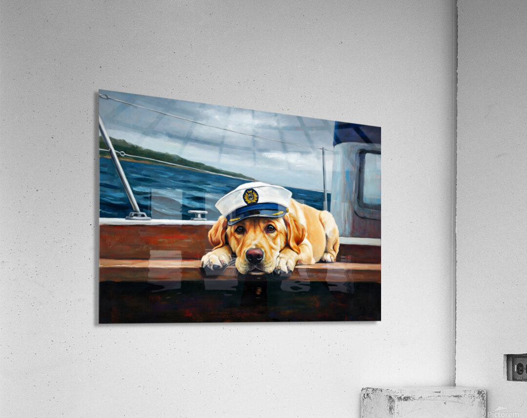 Sleepy Sailor Puppy Dreams Peacefully Acrylic Print