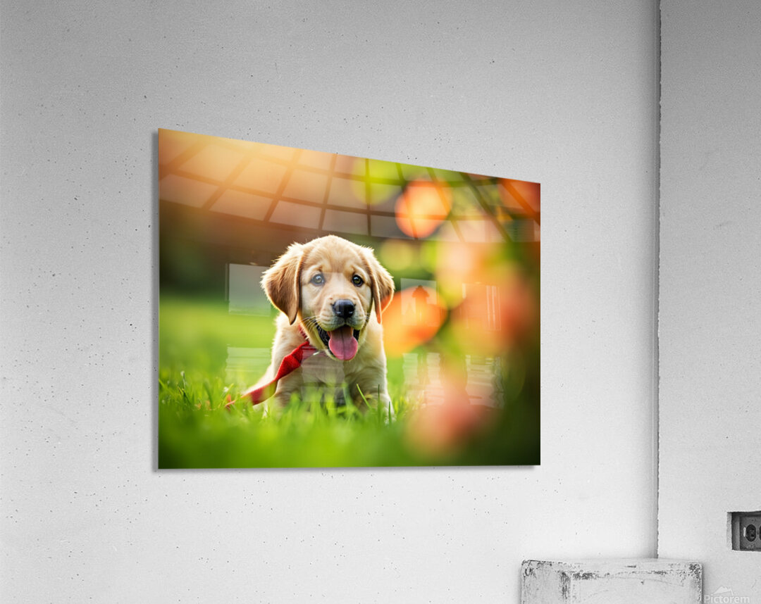 Tired Puppy Rests After Leash Adventure Acrylic Print
