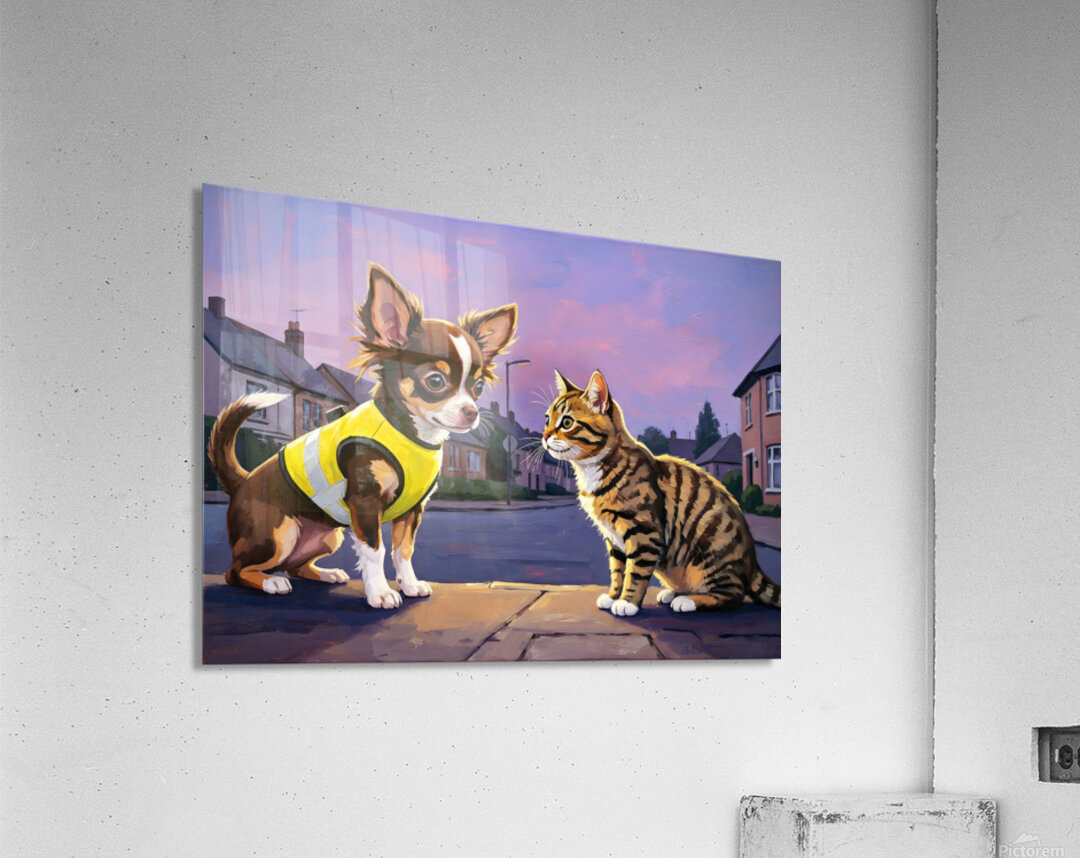 Tired Chihuahua Puppy Rests Under Evening Stars Acrylic Print