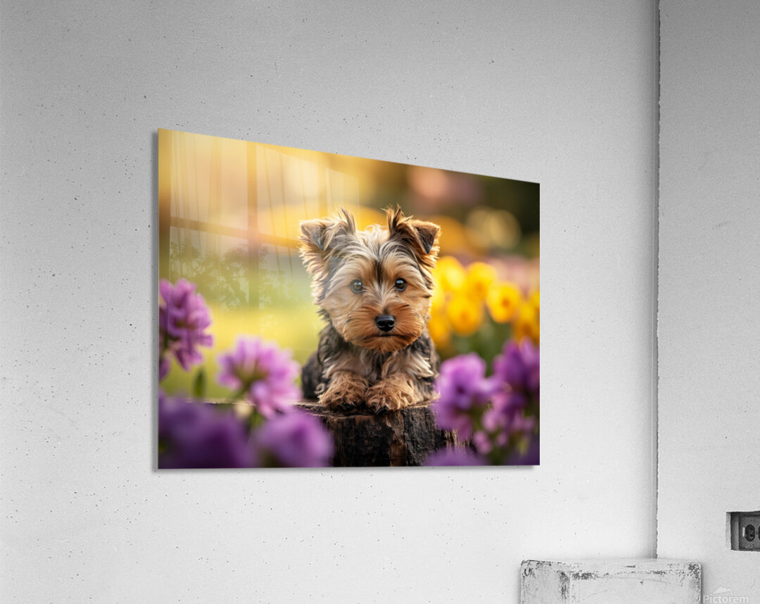 Yorkie Puppy Claims His Royal Throne Acrylic Print