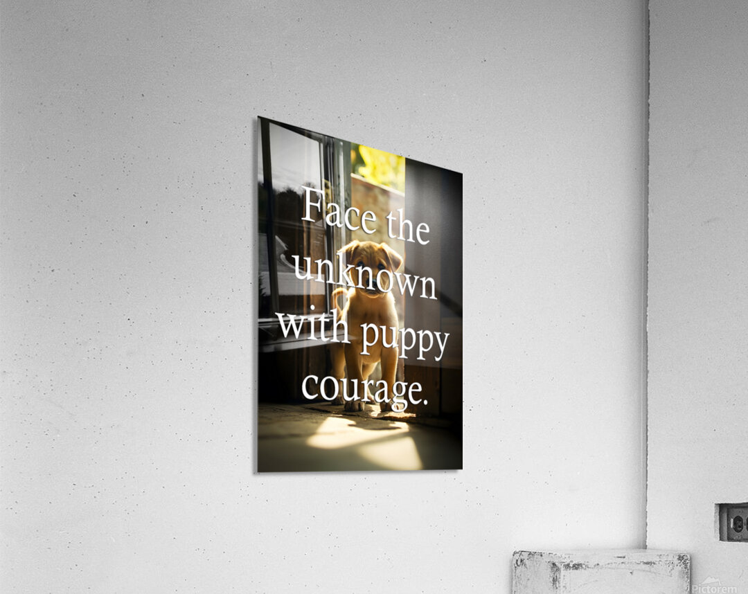 Face Unknown with Puppy Courage Acrylic Print
