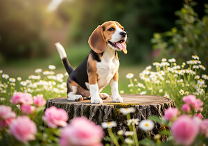 Proud Beagle King Rules His Domain by Puppy Prints