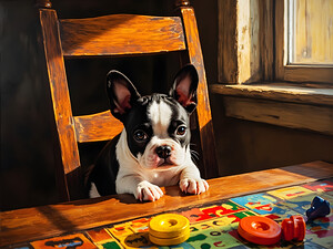 Puppy Proudly Holds Game Piece In Mouth