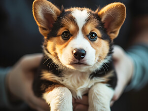 Corgi Puppys First Vet Visit by Puppy Prints