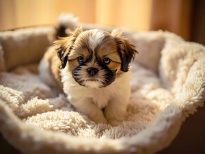 Peaceful Shih Tzu Puppy Sleeping Soundly by Puppy Prints