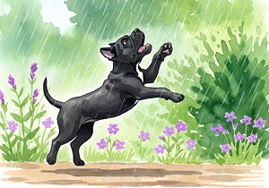 Cane Corso Puppy Discovers Rain In The Garden by Puppy Prints