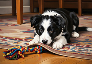 Border Collie Puppy Discovers Perfect Hiding Spot by Puppy Prints