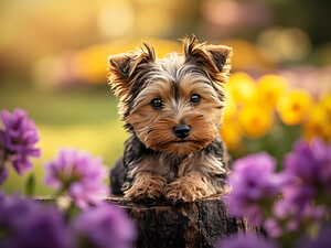 Yorkie Puppy Claims His Royal Throne by Puppy Prints