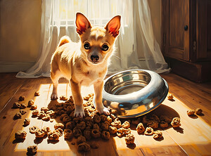 Guilty Chihuahua Puppy After Food Mess by Puppy Prints