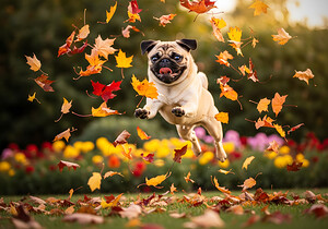 Pug Puppy Rests After Wind Play by Puppy Prints